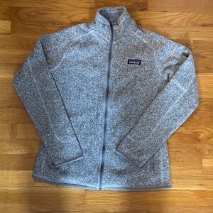 Patagonia Heather Gray Full-Zip Teddy Fleece Jacket